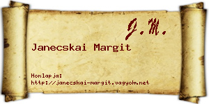 Janecskai Margit névjegykártya